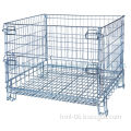 Folding welded wire gabion box